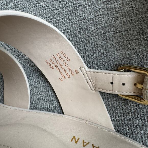 COLE HAAN Women's Cynthia Block Heel Sandal Leather Pumice Stone/Brown Sz 6 - Picture 11 of 13